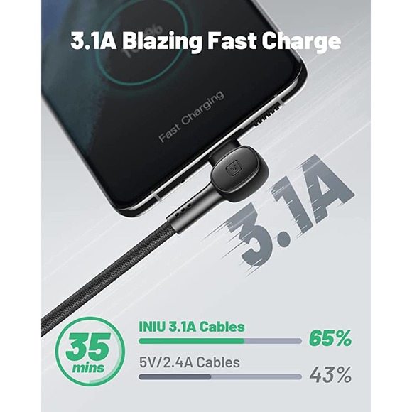 Nylon Braided 3.0 Type C Fast Charging Cables - 3 Pack - Picture 6 of 7